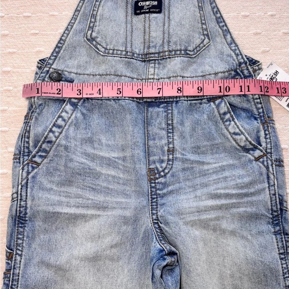 OSHKOSH B'gosh 4T Toddler Girls Overall‎ Faded Blue Jeans Vestbak